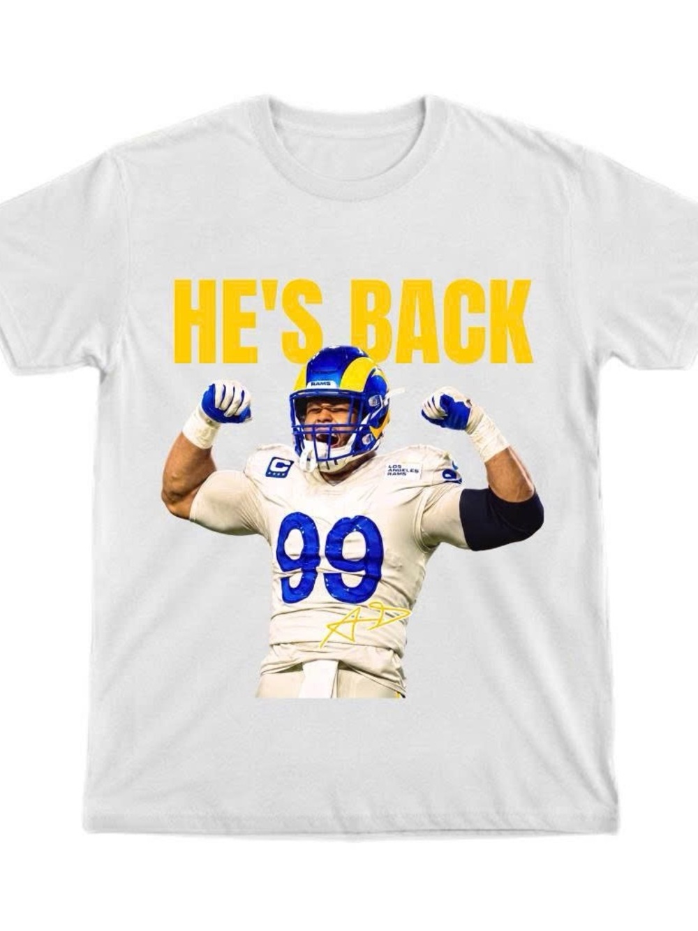 Gildan Shirt White 'He's Back' Graphic Sports NFL Tee